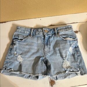 Maurices Light Blue Distressed Jean Shorts